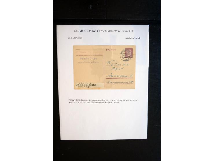 1940/45, interessante Sammlung mit über 140 Briefen, Karten und Drucksachen mit fast nur besseren Zensuren, Hinweis-Stempeln 