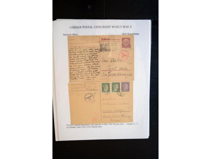 1940/45, interessante Sammlung mit über 140 Briefen, Karten und Drucksachen mit fast nur besseren Zensuren, Hinweis-Stempeln 