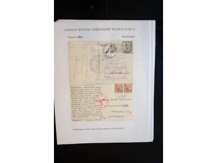 1940/45, interessante Sammlung mit über 140 Briefen, Karten und Drucksachen mit fast nur besseren Zensuren, Hinweis-Stempeln 