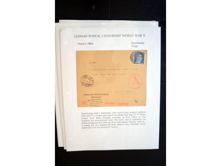 1940/45, interessante Sammlung mit über 140 Briefen, Karten und Drucksachen mit fast nur besseren Zensuren, Hinweis-Stempeln 