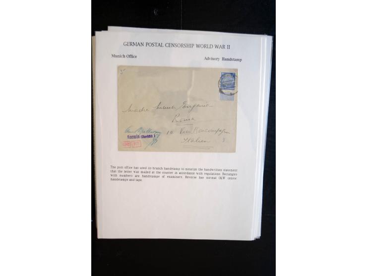 1940/45, interessante Sammlung mit über 140 Briefen, Karten und Drucksachen mit fast nur besseren Zensuren, Hinweis-Stempeln 