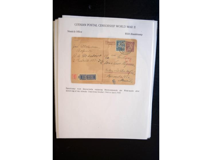 1940/45, interessante Sammlung mit über 140 Briefen, Karten und Drucksachen mit fast nur besseren Zensuren, Hinweis-Stempeln 