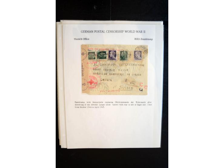 1940/45, interessante Sammlung mit über 140 Briefen, Karten und Drucksachen mit fast nur besseren Zensuren, Hinweis-Stempeln 