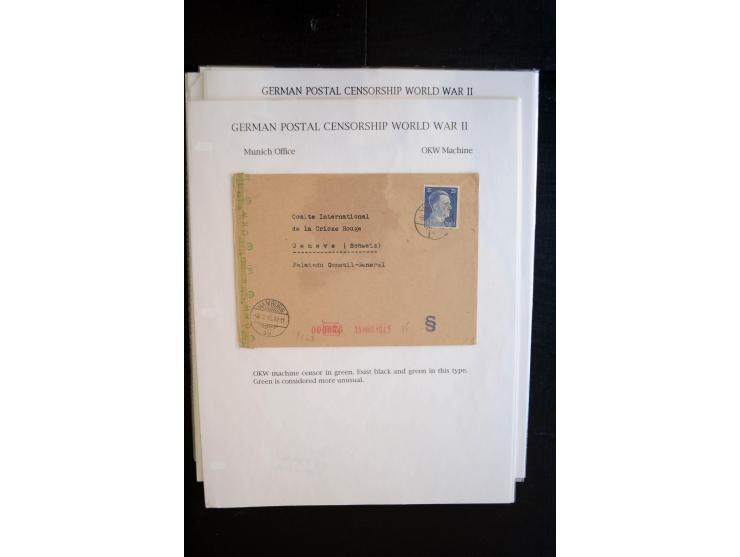 1940/45, interessante Sammlung mit über 140 Briefen, Karten und Drucksachen mit fast nur besseren Zensuren, Hinweis-Stempeln 