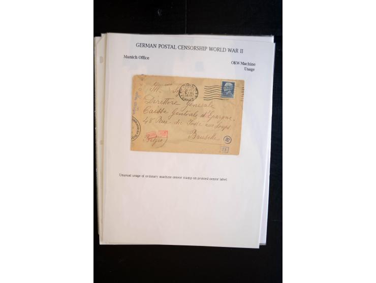 1940/45, interessante Sammlung mit über 140 Briefen, Karten und Drucksachen mit fast nur besseren Zensuren, Hinweis-Stempeln 