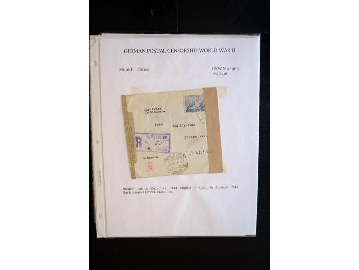 1940/45, interessante Sammlung mit über 140 Briefen, Karten und Drucksachen mit fast nur besseren Zensuren, Hinweis-Stempeln 