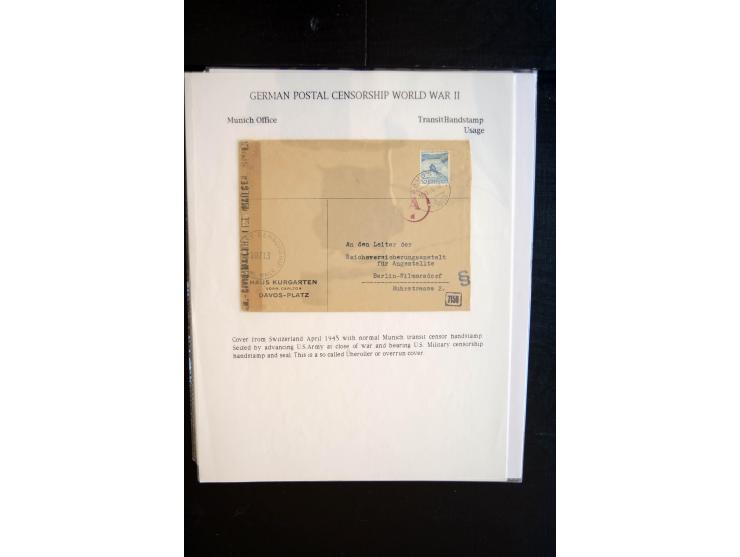 1940/45, interessante Sammlung mit über 140 Briefen, Karten und Drucksachen mit fast nur besseren Zensuren, Hinweis-Stempeln 