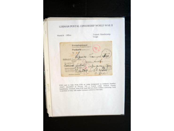 1940/45, interessante Sammlung mit über 140 Briefen, Karten und Drucksachen mit fast nur besseren Zensuren, Hinweis-Stempeln 