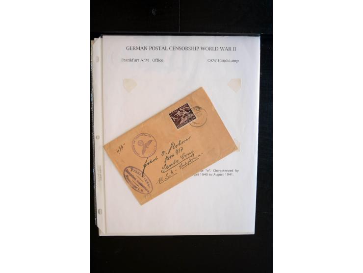 1940/45, interessante Sammlung mit über 140 Briefen, Karten und Drucksachen mit fast nur besseren Zensuren, Hinweis-Stempeln 