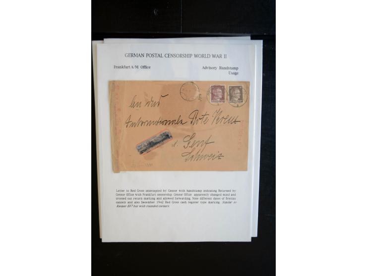 1940/45, interessante Sammlung mit über 140 Briefen, Karten und Drucksachen mit fast nur besseren Zensuren, Hinweis-Stempeln 