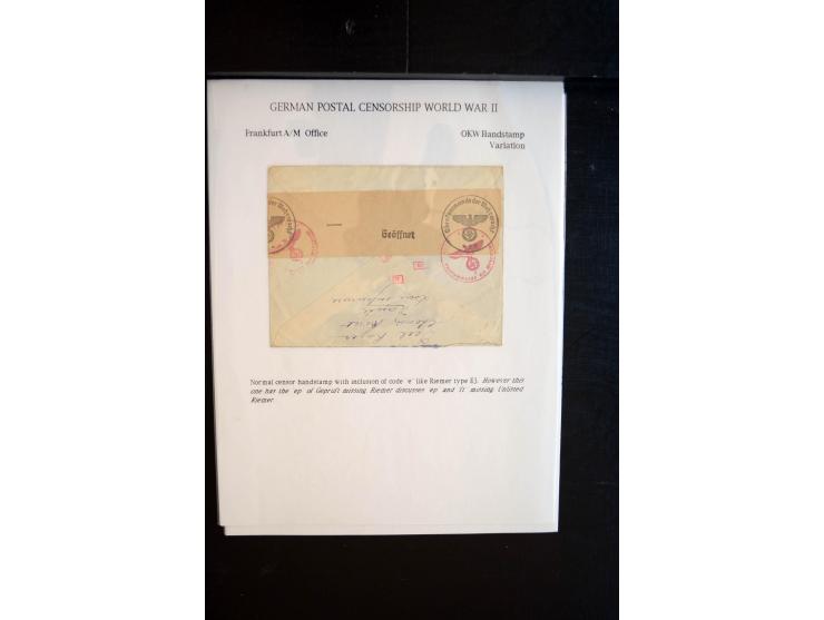 1940/45, interessante Sammlung mit über 140 Briefen, Karten und Drucksachen mit fast nur besseren Zensuren, Hinweis-Stempeln 