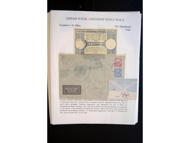 1940/45, interessante Sammlung mit über 140 Briefen, Karten und Drucksachen mit fast nur besseren Zensuren, Hinweis-Stempeln 