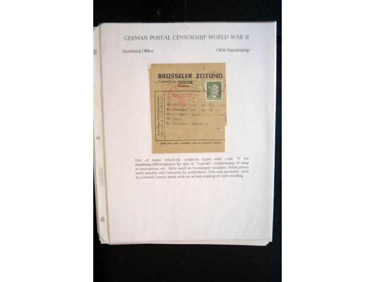 1940/45, interessante Sammlung mit über 140 Briefen, Karten und Drucksachen mit fast nur besseren Zensuren, Hinweis-Stempeln 