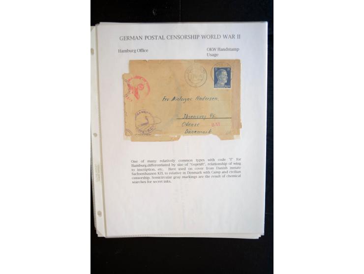 1940/45, interessante Sammlung mit über 140 Briefen, Karten und Drucksachen mit fast nur besseren Zensuren, Hinweis-Stempeln 