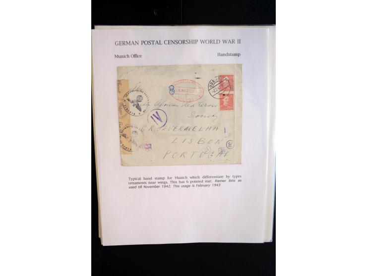 1940/45, interessante Sammlung mit über 140 Briefen, Karten und Drucksachen mit fast nur besseren Zensuren, Hinweis-Stempeln 