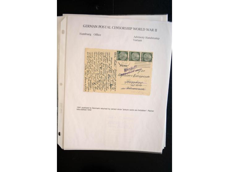 1940/45, interessante Sammlung mit über 140 Briefen, Karten und Drucksachen mit fast nur besseren Zensuren, Hinweis-Stempeln 