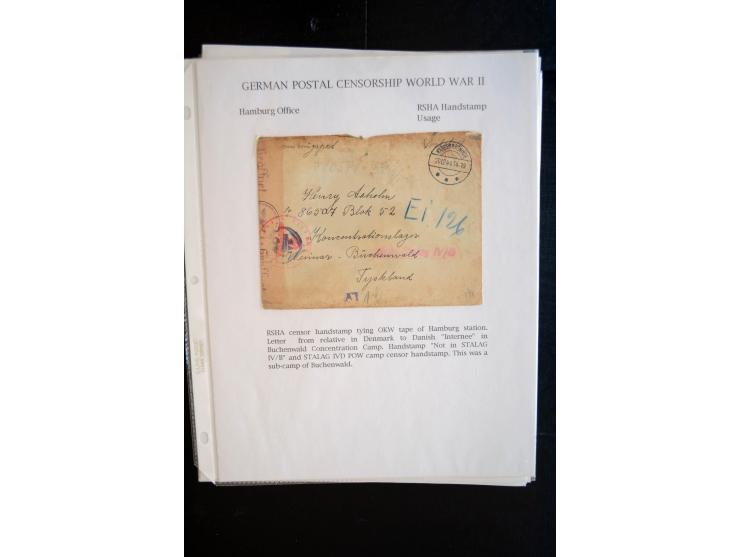 1940/45, interessante Sammlung mit über 140 Briefen, Karten und Drucksachen mit fast nur besseren Zensuren, Hinweis-Stempeln 