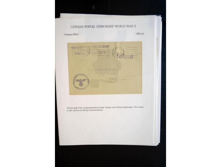 1940/45, interessante Sammlung mit über 140 Briefen, Karten und Drucksachen mit fast nur besseren Zensuren, Hinweis-Stempeln 