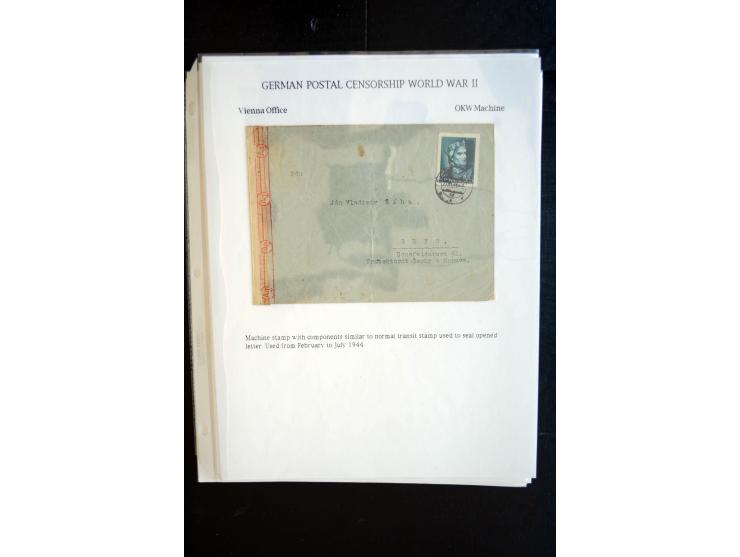 1940/45, interessante Sammlung mit über 140 Briefen, Karten und Drucksachen mit fast nur besseren Zensuren, Hinweis-Stempeln 