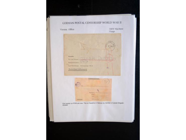 1940/45, interessante Sammlung mit über 140 Briefen, Karten und Drucksachen mit fast nur besseren Zensuren, Hinweis-Stempeln 