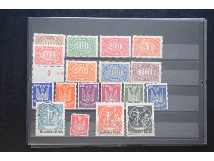 1870/1950 (ca.), kleine Partie, meist auf Steckkarten, dabei besseres Material wie DR Bl.1 auf Brief, Stände in 4er-Blocks, 1