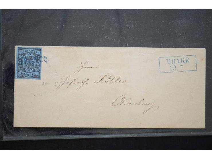 1870/1950 (ca.), kleine Partie, meist auf Steckkarten, dabei besseres Material wie DR Bl.1 auf Brief, Stände in 4er-Blocks, 1