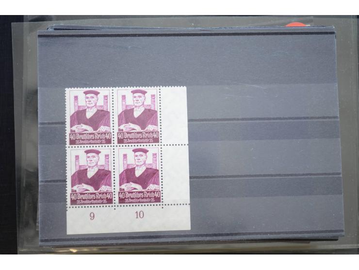 1870/1950 (ca.), kleine Partie, meist auf Steckkarten, dabei besseres Material wie DR Bl.1 auf Brief, Stände in 4er-Blocks, 1