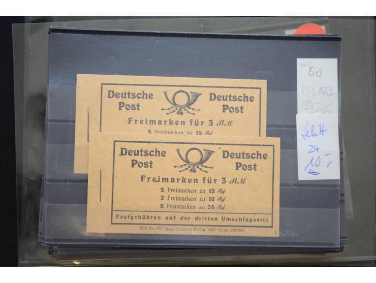 1870/1950 (ca.), kleine Partie, meist auf Steckkarten, dabei besseres Material wie DR Bl.1 auf Brief, Stände in 4er-Blocks, 1