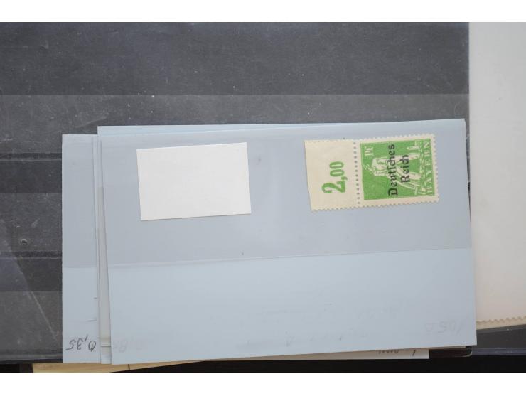 1870/1950 (ca.), kleine Partie, meist auf Steckkarten, dabei besseres Material wie DR Bl.1 auf Brief, Stände in 4er-Blocks, 1