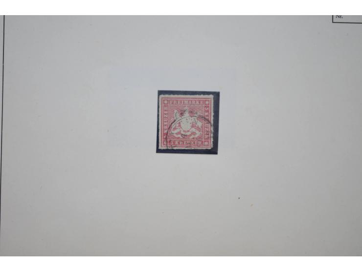 1870/1950 (ca.), kleine Partie, meist auf Steckkarten, dabei besseres Material wie DR Bl.1 auf Brief, Stände in 4er-Blocks, 1