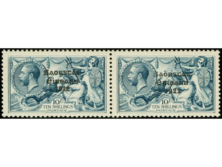 1927, 10 s. as horizontal composite pair, mint never hinged, unusually well centered, very fine (Michel 38IVw)