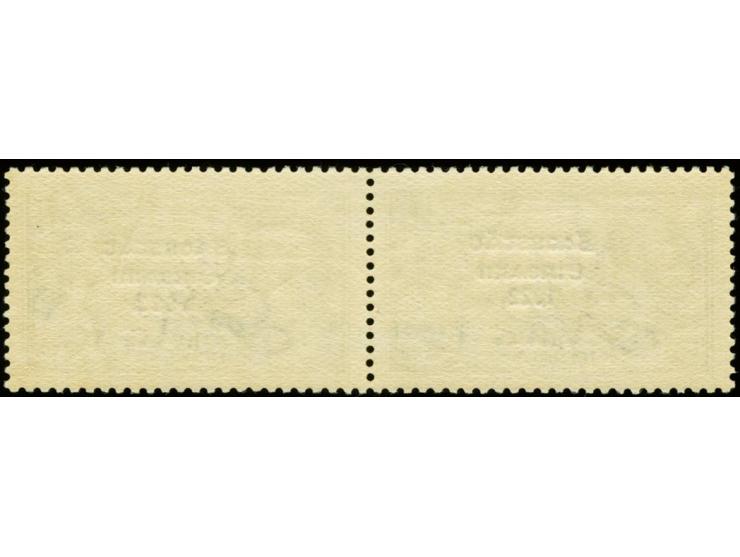 1927, 10 s. as horizontal composite pair, mint never hinged, unusually well centered, very fine (Michel 38IVw)