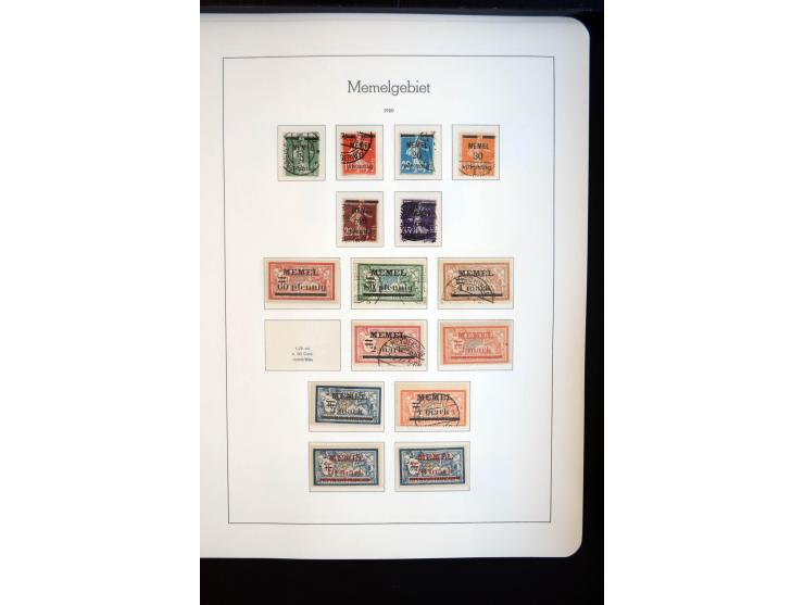 1914/59, meist gestempelte und ungebrauchte Sammlung Bes. I. WK., Abstimmungsgebiete ohne Saar, Danzig und Memel im Vordrucka
