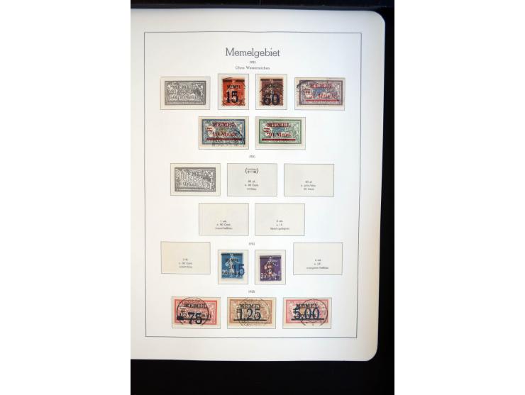 1914/59, meist gestempelte und ungebrauchte Sammlung Bes. I. WK., Abstimmungsgebiete ohne Saar, Danzig und Memel im Vordrucka