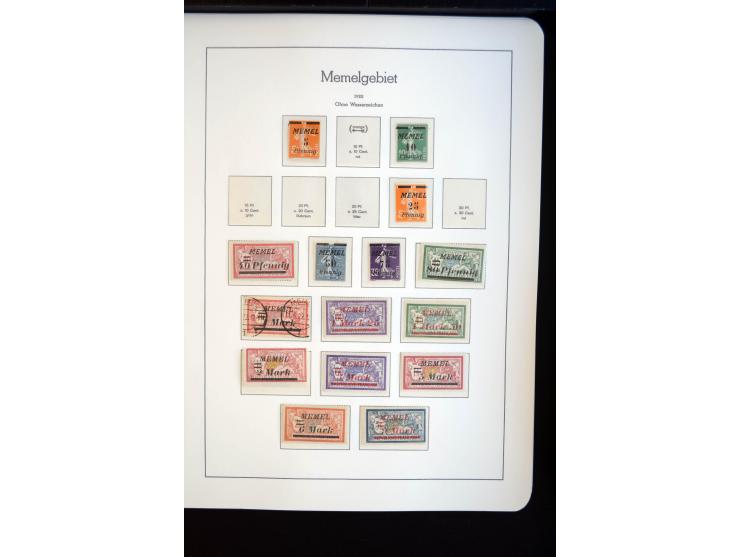 1914/59, meist gestempelte und ungebrauchte Sammlung Bes. I. WK., Abstimmungsgebiete ohne Saar, Danzig und Memel im Vordrucka