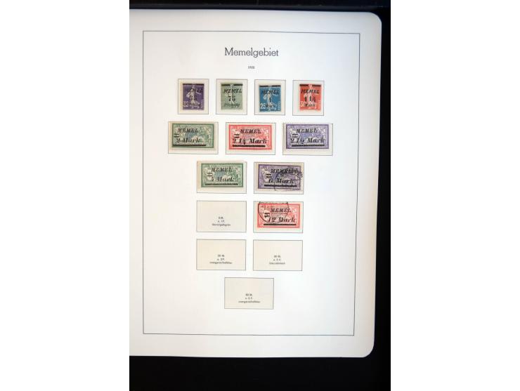 1914/59, meist gestempelte und ungebrauchte Sammlung Bes. I. WK., Abstimmungsgebiete ohne Saar, Danzig und Memel im Vordrucka