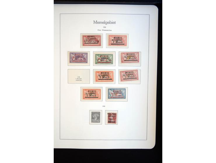 1914/59, meist gestempelte und ungebrauchte Sammlung Bes. I. WK., Abstimmungsgebiete ohne Saar, Danzig und Memel im Vordrucka