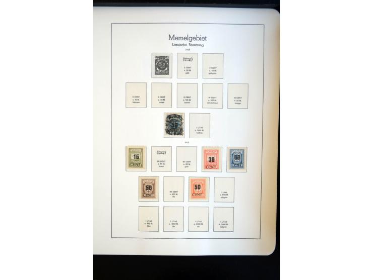 1914/59, meist gestempelte und ungebrauchte Sammlung Bes. I. WK., Abstimmungsgebiete ohne Saar, Danzig und Memel im Vordrucka