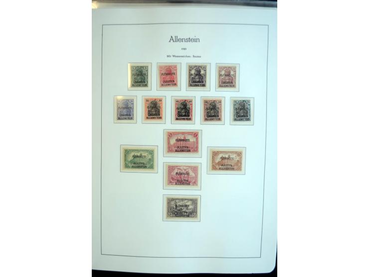 1914/59, meist gestempelte und ungebrauchte Sammlung Bes. I. WK., Abstimmungsgebiete ohne Saar, Danzig und Memel im Vordrucka