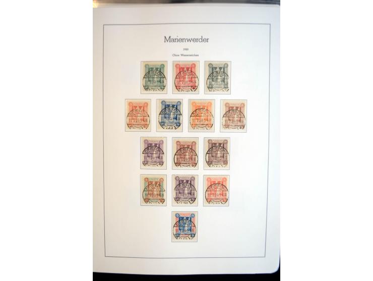 1914/59, meist gestempelte und ungebrauchte Sammlung Bes. I. WK., Abstimmungsgebiete ohne Saar, Danzig und Memel im Vordrucka