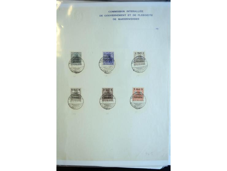 1914/59, meist gestempelte und ungebrauchte Sammlung Bes. I. WK., Abstimmungsgebiete ohne Saar, Danzig und Memel im Vordrucka