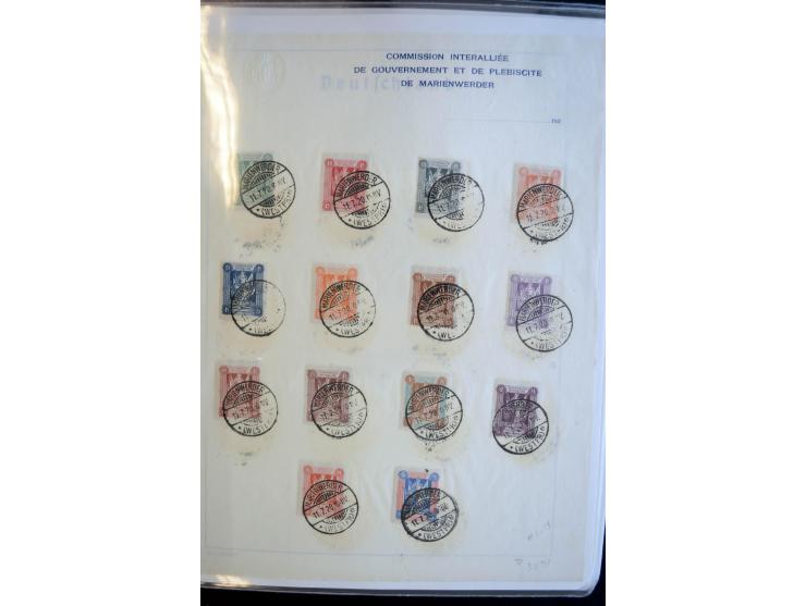 1914/59, meist gestempelte und ungebrauchte Sammlung Bes. I. WK., Abstimmungsgebiete ohne Saar, Danzig und Memel im Vordrucka
