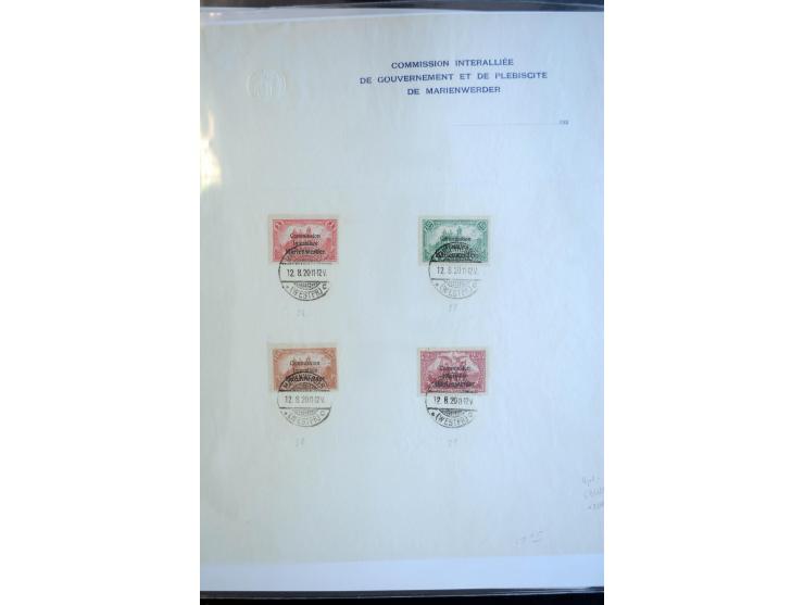 1914/59, meist gestempelte und ungebrauchte Sammlung Bes. I. WK., Abstimmungsgebiete ohne Saar, Danzig und Memel im Vordrucka
