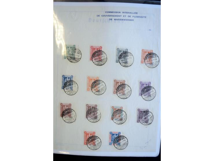 1914/59, meist gestempelte und ungebrauchte Sammlung Bes. I. WK., Abstimmungsgebiete ohne Saar, Danzig und Memel im Vordrucka