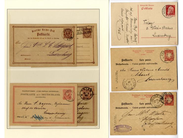 1850/1900 (ca.), über 60 Briefe, Karten und Ganzsachen, alle nach Luxemburg, dabei viele interessante Stücke, u.a. Baden, Pre