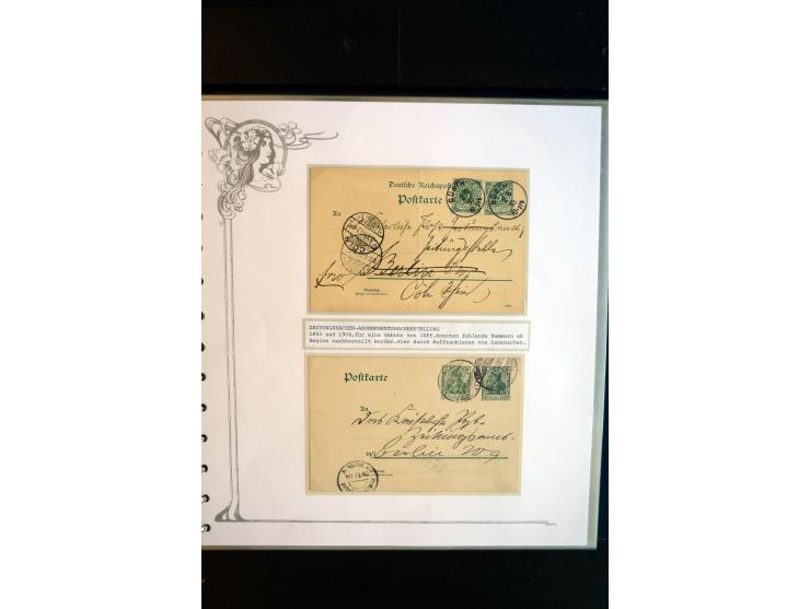1890/1924, umfangreiche Sammlung "ZEITUNGSSACHEN" mit ca. 110 Belegen, Schwerpunkt Deutsches Reich mit Germania- und Inflatio