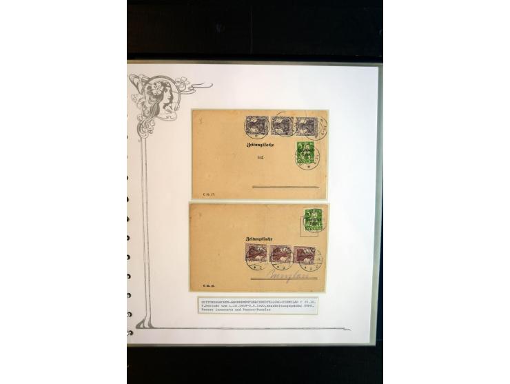 1890/1924, umfangreiche Sammlung "ZEITUNGSSACHEN" mit ca. 110 Belegen, Schwerpunkt Deutsches Reich mit Germania- und Inflatio