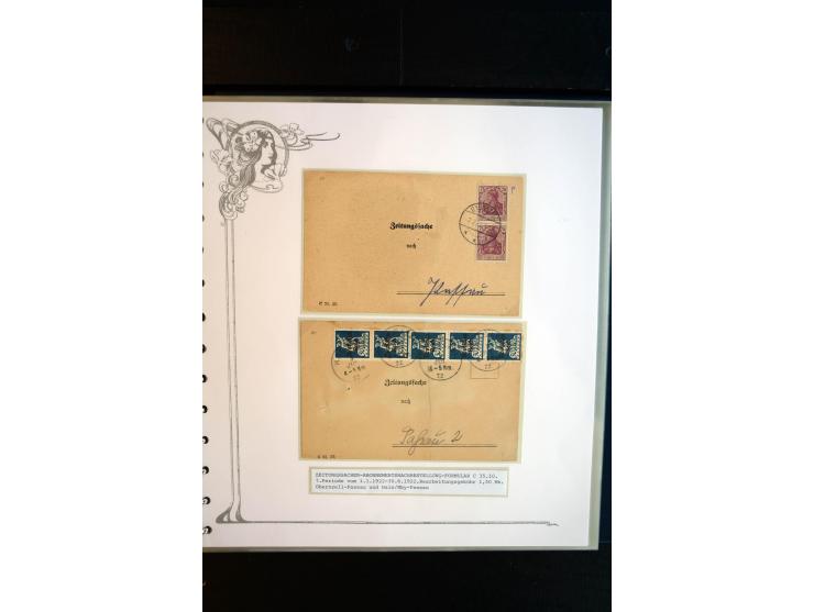 1890/1924, umfangreiche Sammlung "ZEITUNGSSACHEN" mit ca. 110 Belegen, Schwerpunkt Deutsches Reich mit Germania- und Inflatio