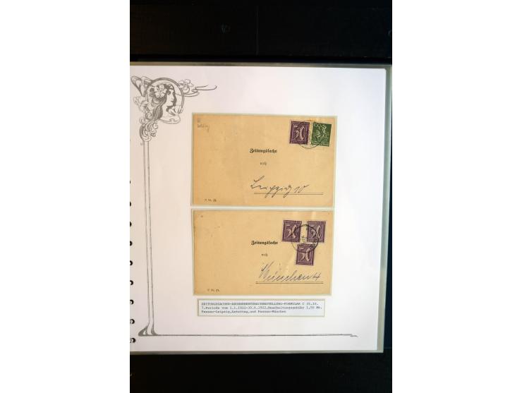 1890/1924, umfangreiche Sammlung "ZEITUNGSSACHEN" mit ca. 110 Belegen, Schwerpunkt Deutsches Reich mit Germania- und Inflatio