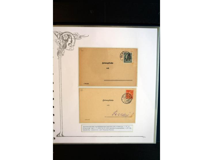 1890/1924, umfangreiche Sammlung "ZEITUNGSSACHEN" mit ca. 110 Belegen, Schwerpunkt Deutsches Reich mit Germania- und Inflatio